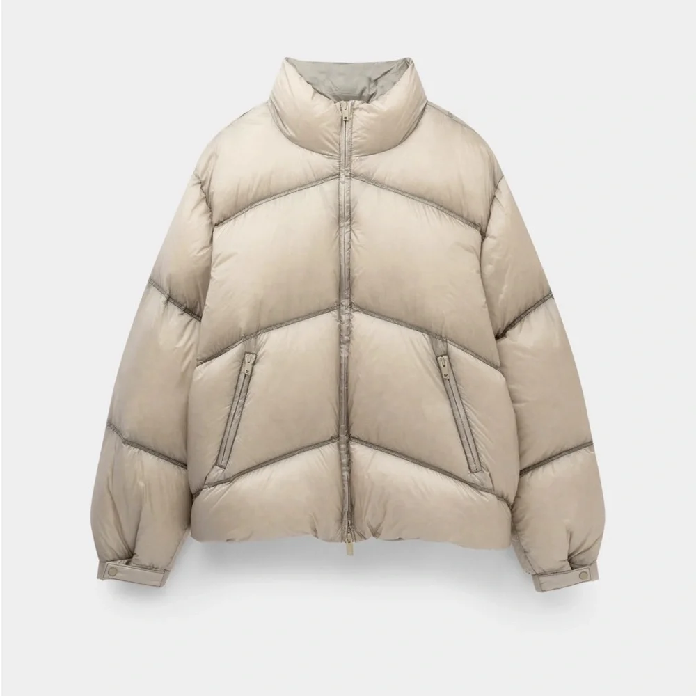 Represent Washed Puffer Down Jacket - Picture 1 of 6